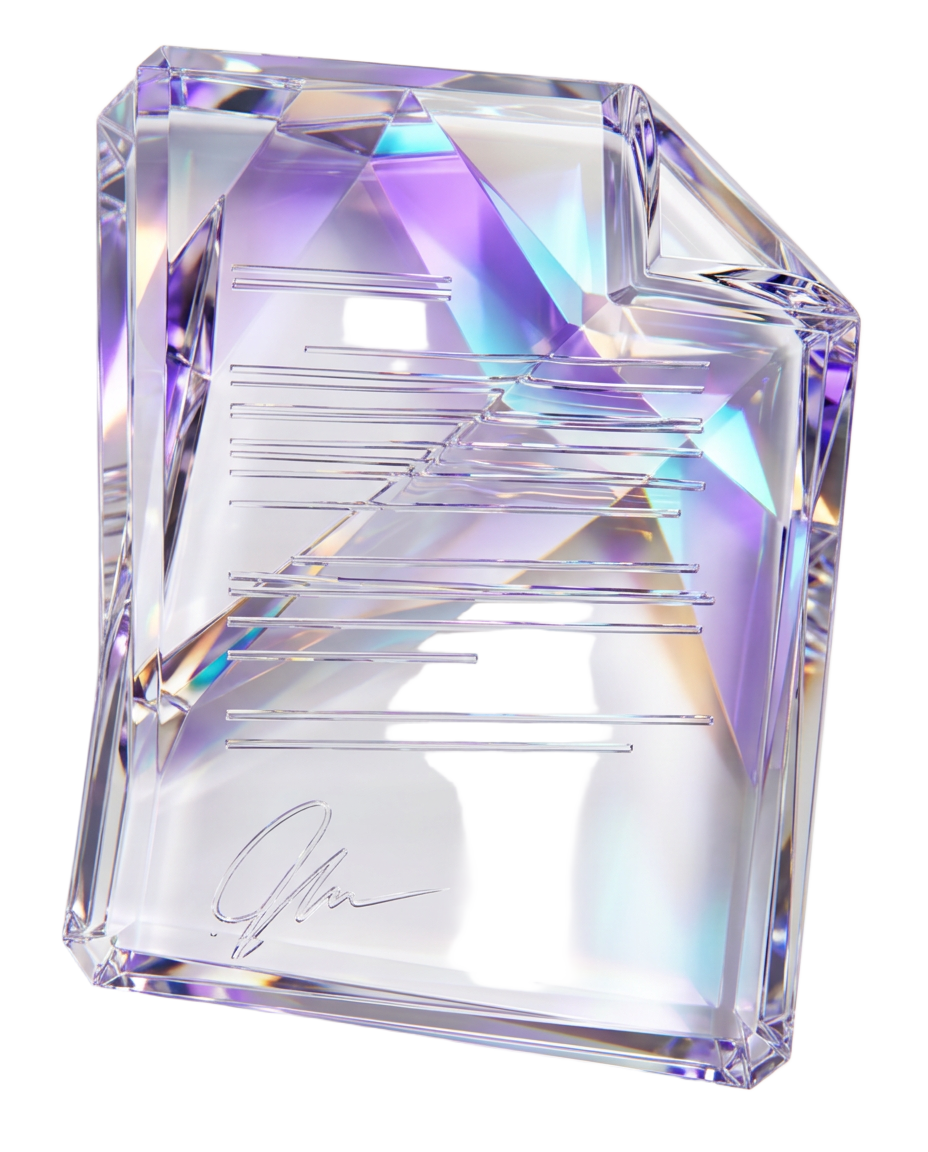 Document en verre iridescent