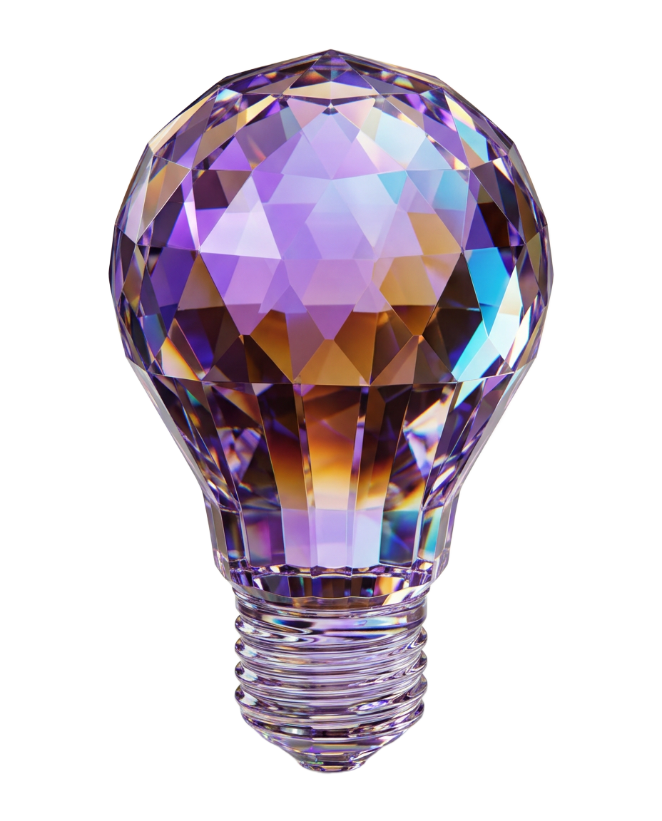 Ampoule en verre iridescent