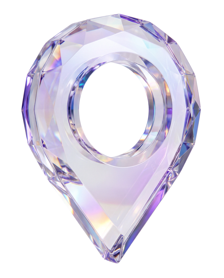 Repère de localisation en verre iridescent