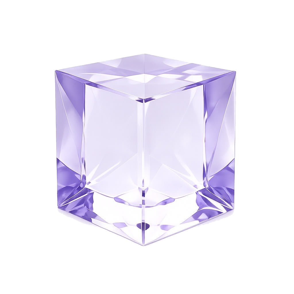 Cube de verre facetté, pôle tech