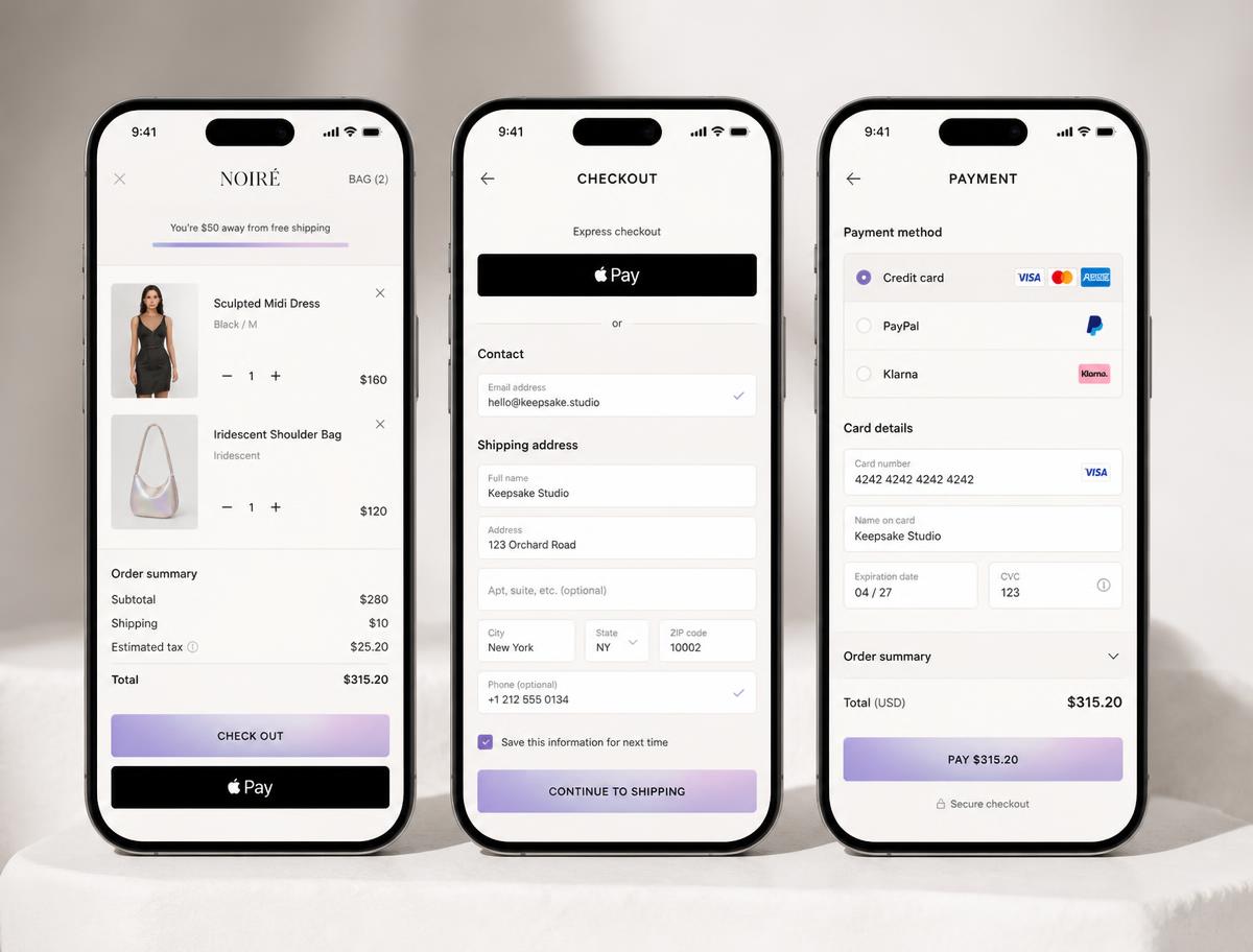 Aperçu du projet réalisé par NEXA — refonte e-commerce — Tunnel d’achat mobile raccourci