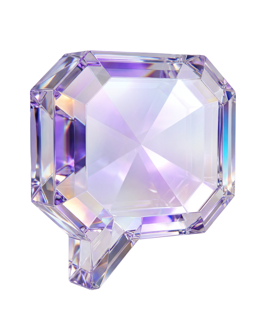 Bulle de discussion en verre transparent
