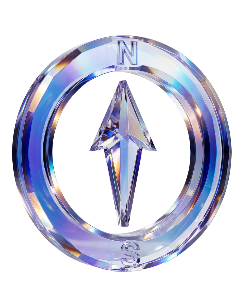 Boussole en verre transparent