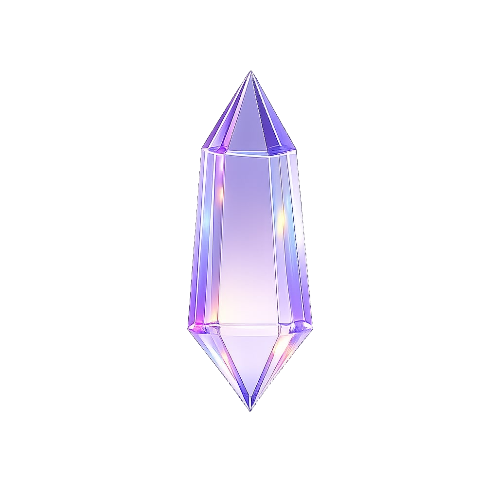 Cristal facetté violet, pôle branding
