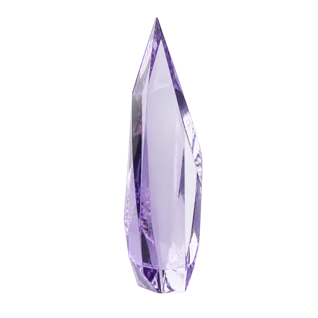 Cristal facetté violet, pôle branding